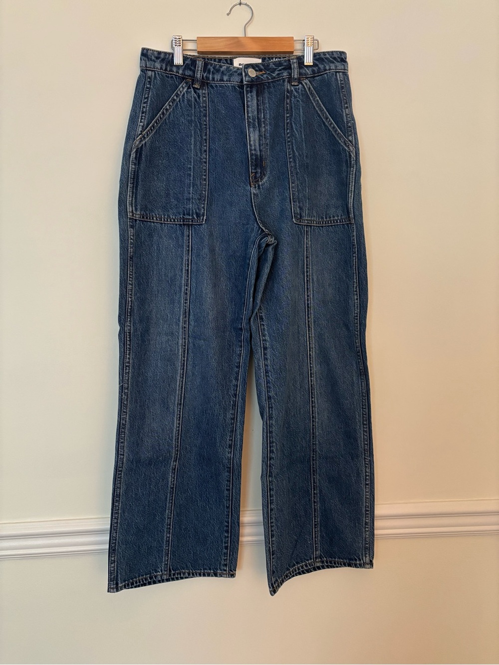 ROLLA'S Women’s Relaxed Dark Blue Patch-Pocket Jeans